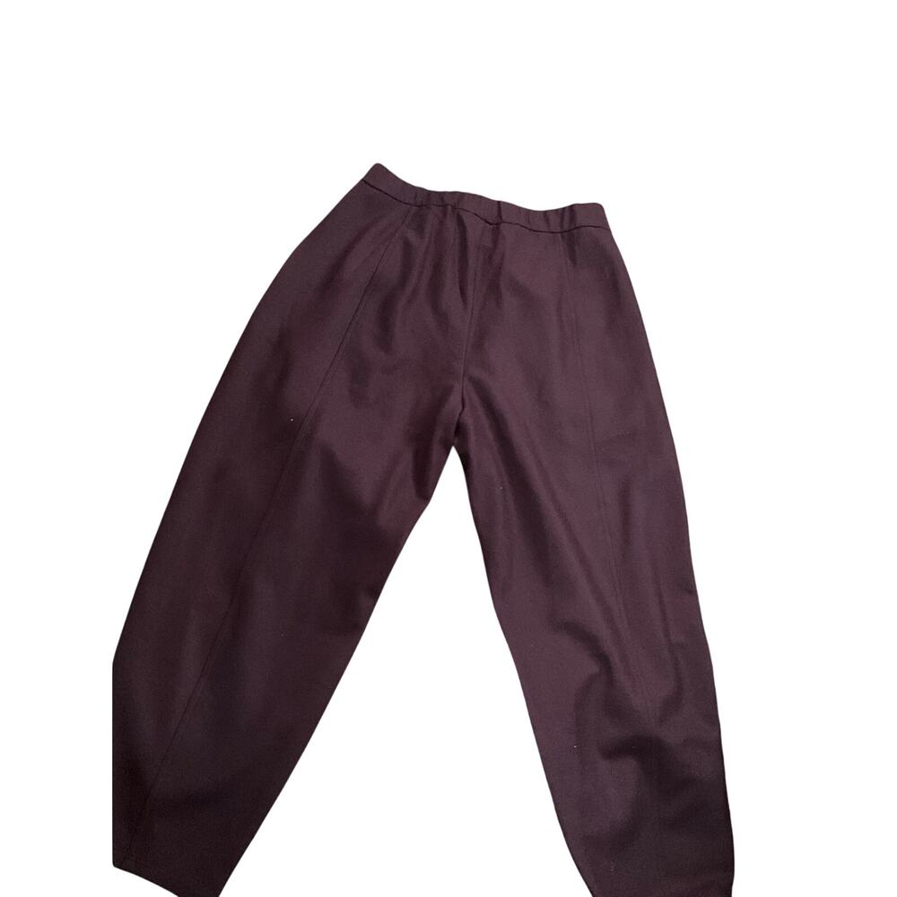 Eileen Fisher Barrel Leg Old Money Wool Crop Pants Plum NWOT Petite Medium PM - Picture 7 of 7